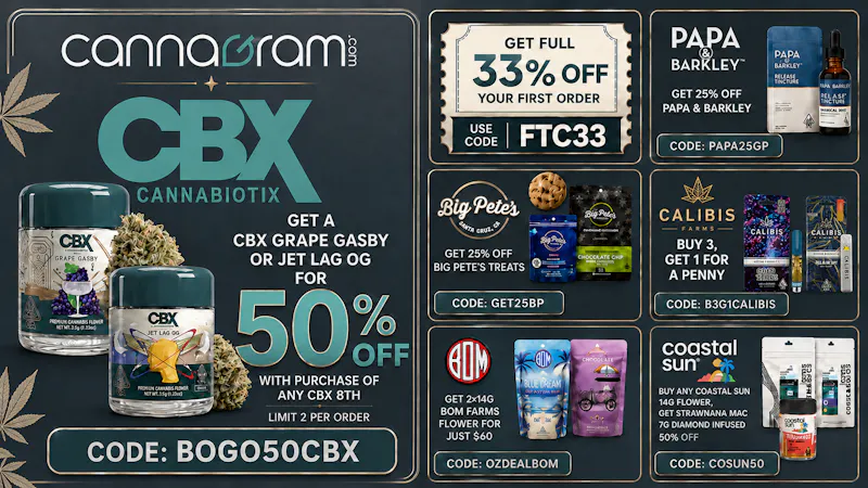 Cannagram - City of Sacramento 🌱CBX 8th → Get Grape Gasby, Jet Lag OG 50% OFF
