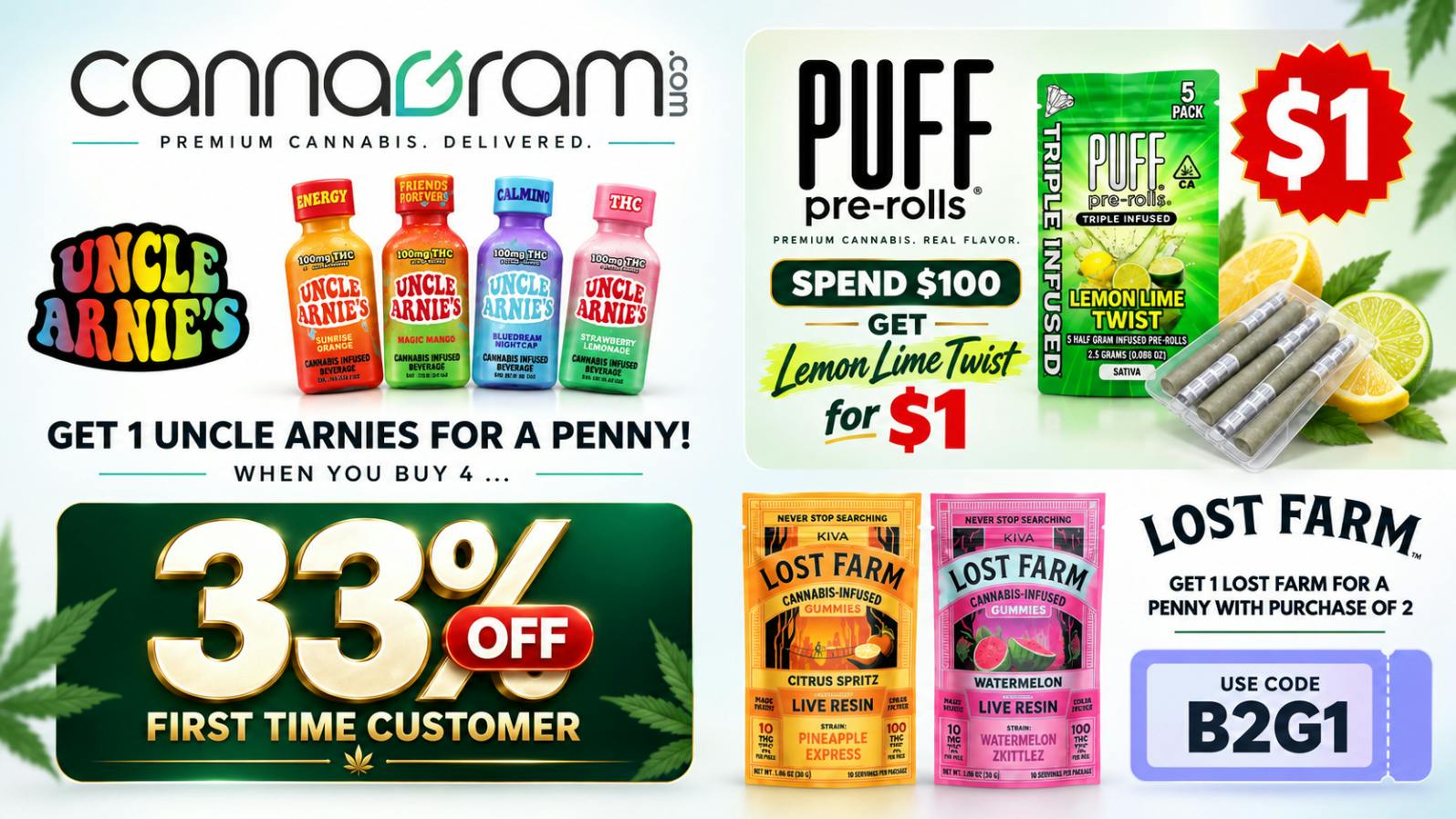 Cannagram - Arden-Arcade 🥤Buy 4 Uncle Arnie’s, Get 1 for a Penny!