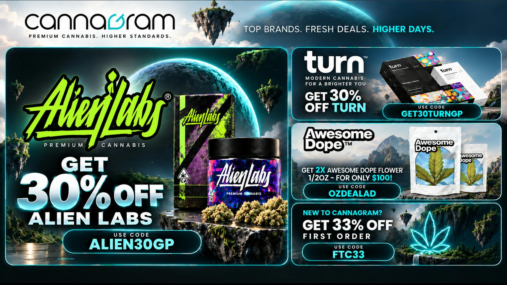 Cannagram - GraniteBay / Folsom Get 30% Off Alien Labs ⚡