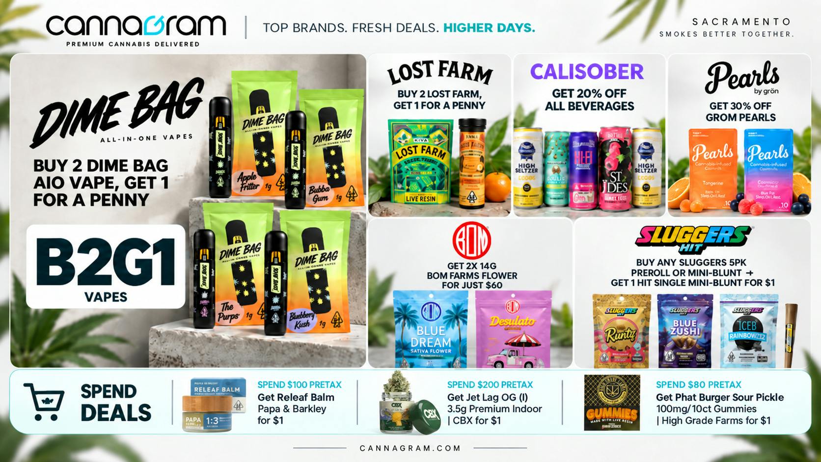 Cannagram - City of Sacramento 💨 Dime Bag AIO vape - Buy 2 Get 1 for a penny! 💨