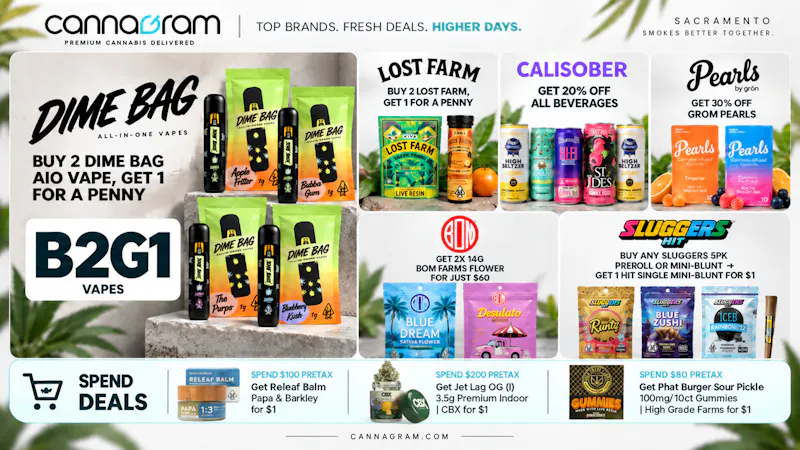 Cannagram - City of Sacramento 💨 Dime Bag AIO vape - Buy 2 Get 1 for a penny! 💨
