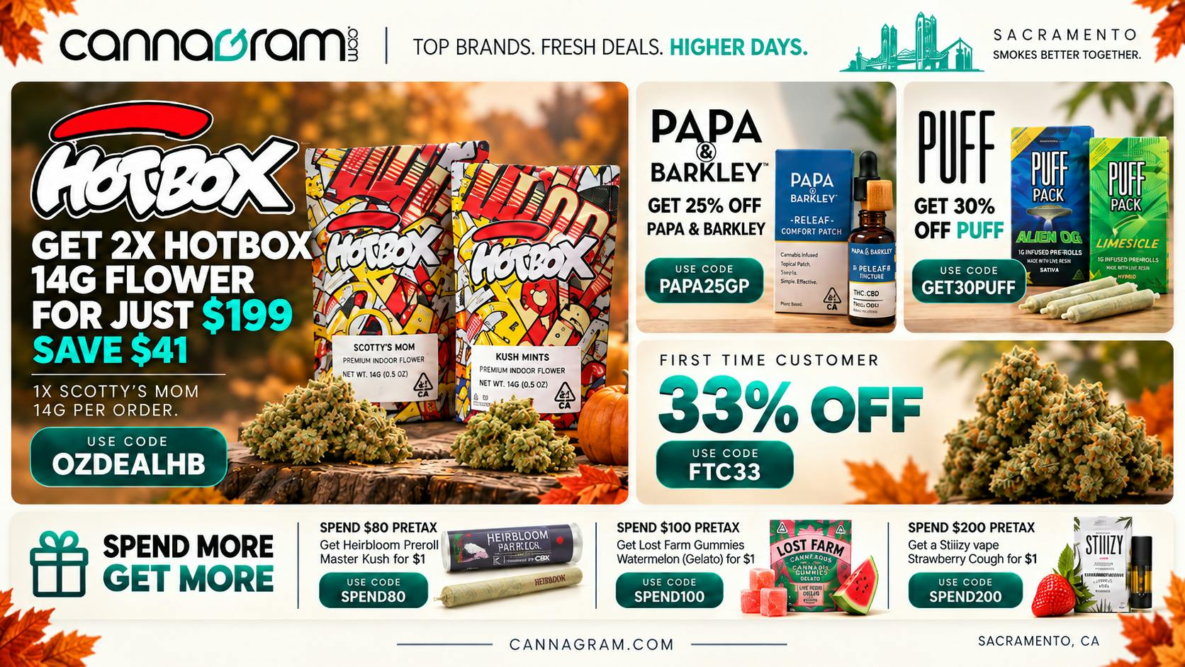 Cannagram - GraniteBay / Folsom 💥Hotbox 2×14g Flower for $199 💥