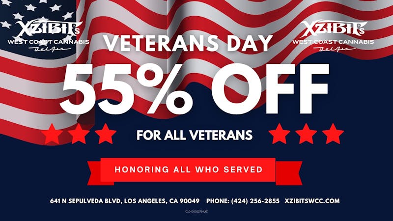 Xzibit's West Coast Cannabis Bel Air ⭐ 55% OFF FOR VETERANS ⭐