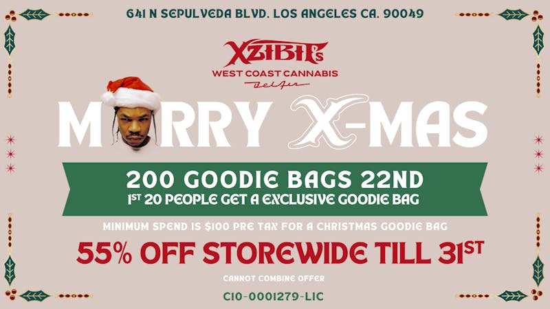 Xzibit's West Coast Cannabis Bel Air 200 GOODIE BAGS! 55% OFF STOREWIDE!