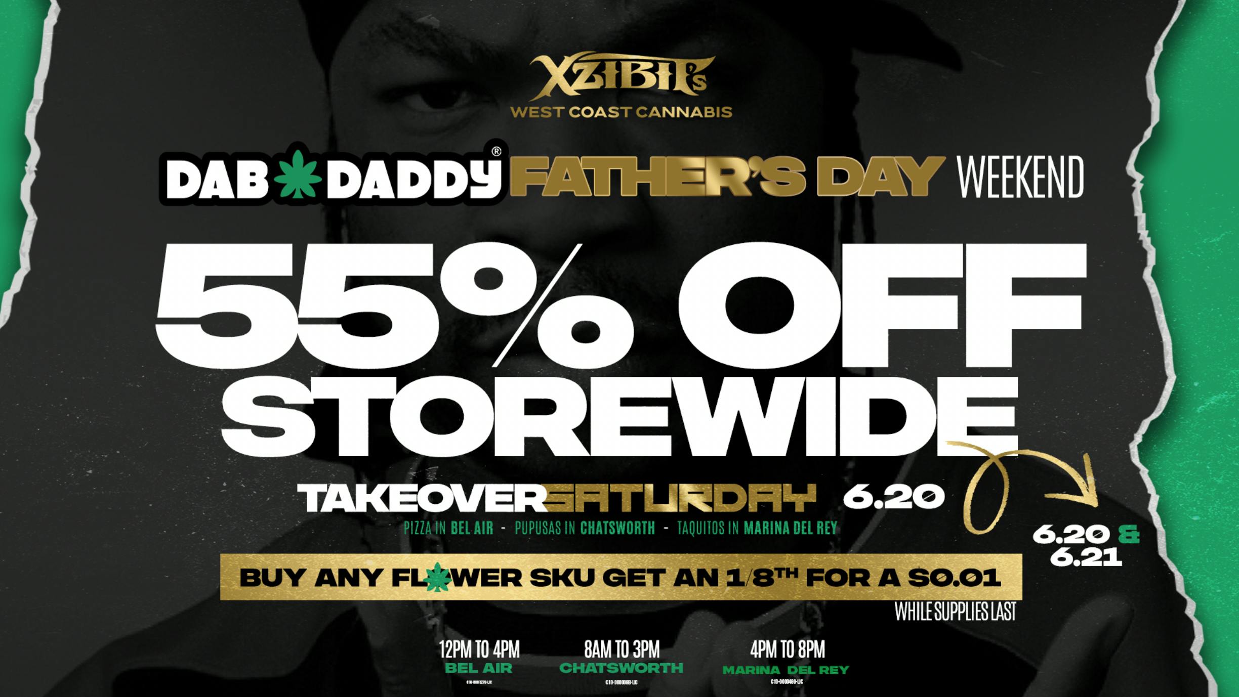Xzibit's West Coast Cannabis Bel Air 55% OFF STOREWIDE! + BUY ANY FLOWER SKU GET A 8TH