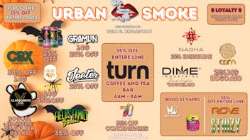 Urban Smoke 25% Off 1st Time On Entire Order! We Open at 6am!