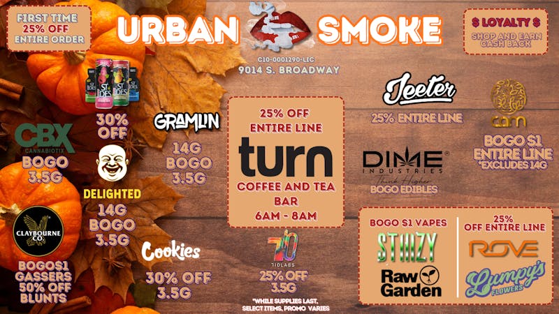 Urban Smoke TAX INCLUDED! NO HIDDEN FEES! OUT THE DOOR PRICES!