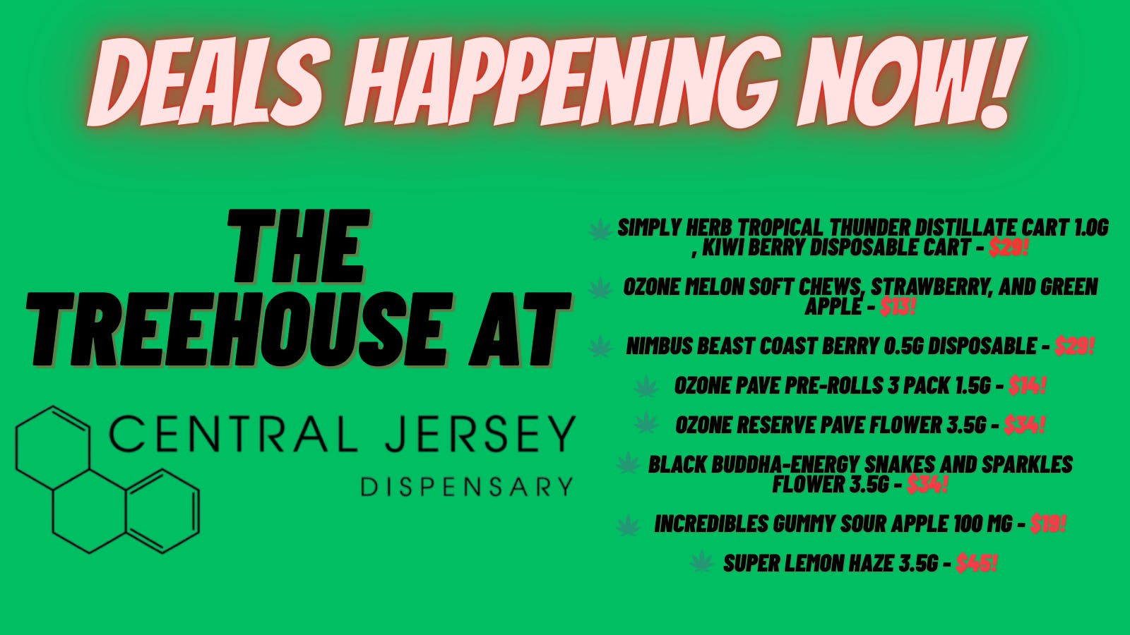 Central Jersey Dispensary The Treehouse at Central Jersey Dispensary Deals!