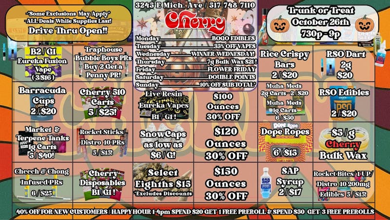 Cherry Dispensary & Drive Thru 🍒🍬Cherry Trick or Treats 🍬🍒