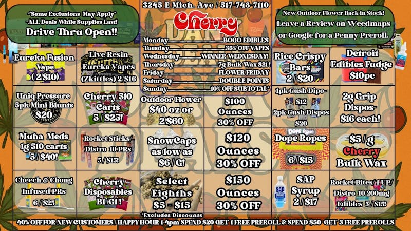Cherry Dispensary & Drive Thru ☮️🍒✌️Disco ‘n’ Deals☮️🍒✌️