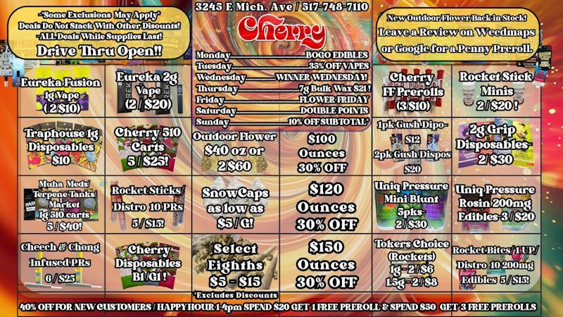 Cherry Dispensary & Drive Thru 🍒High Vibes All Week at Cherry!🍒