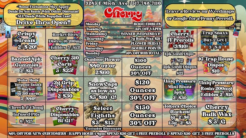 Cherry Dispensary & Drive Thru 🍒🛷 Sleighin’ Savings at Cherry🛷 🍒