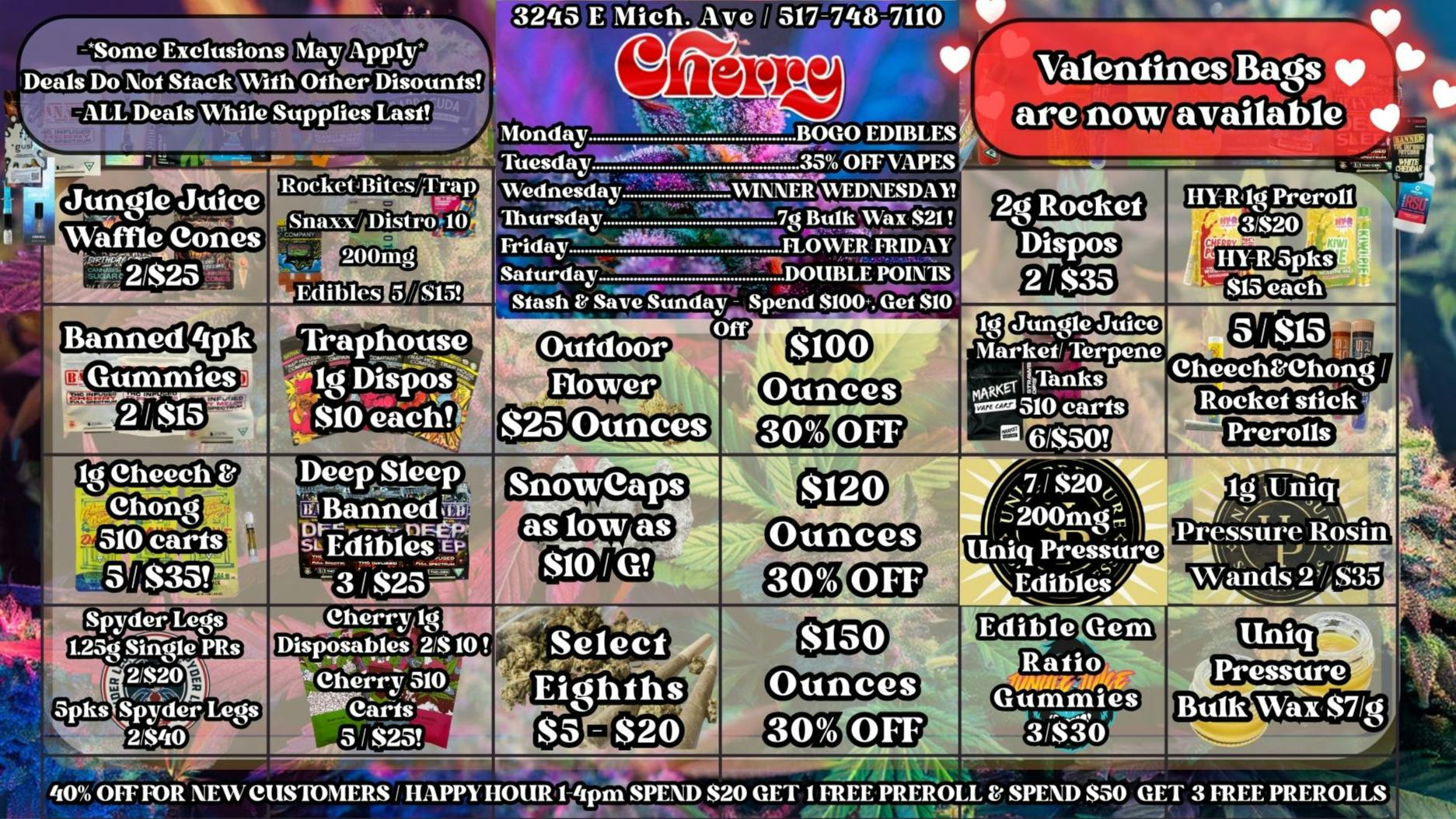 Cherry Dispensary & Drive Thru 💋 Sweet n’ Sticky Cherry Specials💋
