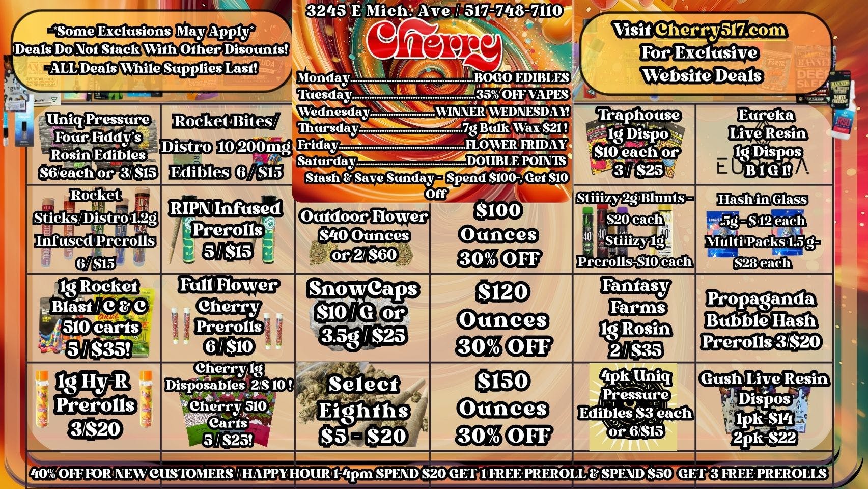 Cherry Dispensary & Drive Thru 🍒💨The 420 Cherry Fest Menu🍒💨