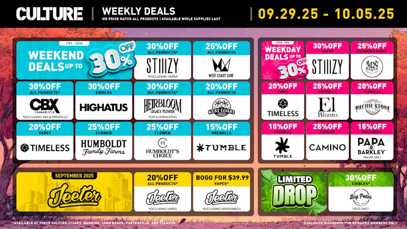 Culture Cannabis Club Marijuana and Weed Dispensary - Porterville Pumpkin Carving Season: Up to 30% Off!