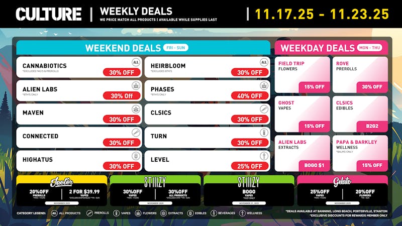 Culture Cannabis Club Marijuana and Weed Dispensary - Porterville ☀️ Hello, New Week! Hello, Up to 40% OFF!