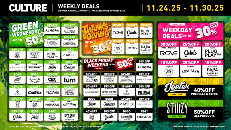 Culture Cannabis Club Marijuana and Weed Dispensary - Porterville Make it a True Danksgiving: Up to 50% Off!