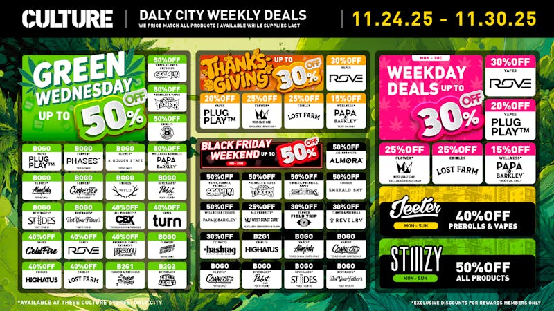 Culture Cannabis Club - Daly City Make it a True Danksgiving: Up to 50% Off!