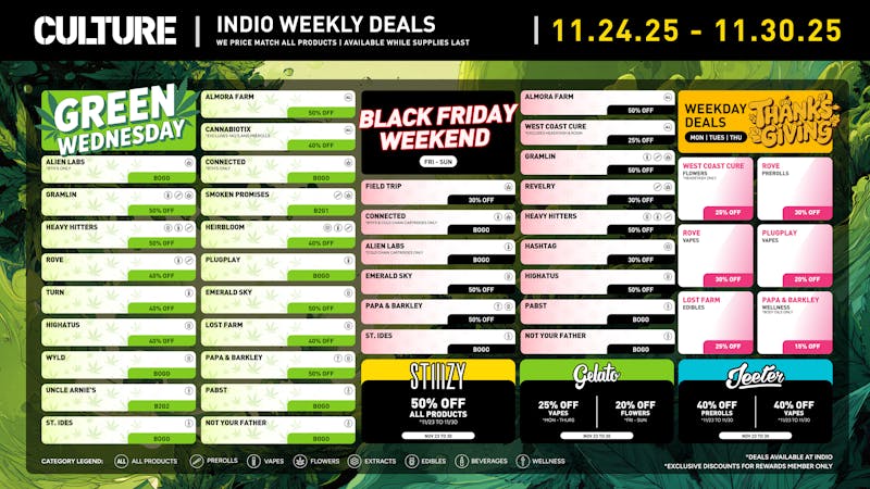 Culture Cannabis Club Marijuana and Weed Dispensary - Indio Make it a True Danksgiving: Up to 50% Off!