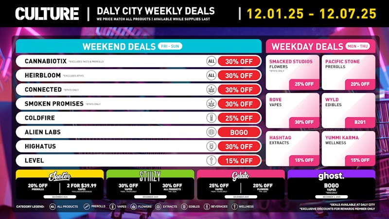 Culture Cannabis Club - Daly City Unwrap some Holiday Cheer with up to 30% off