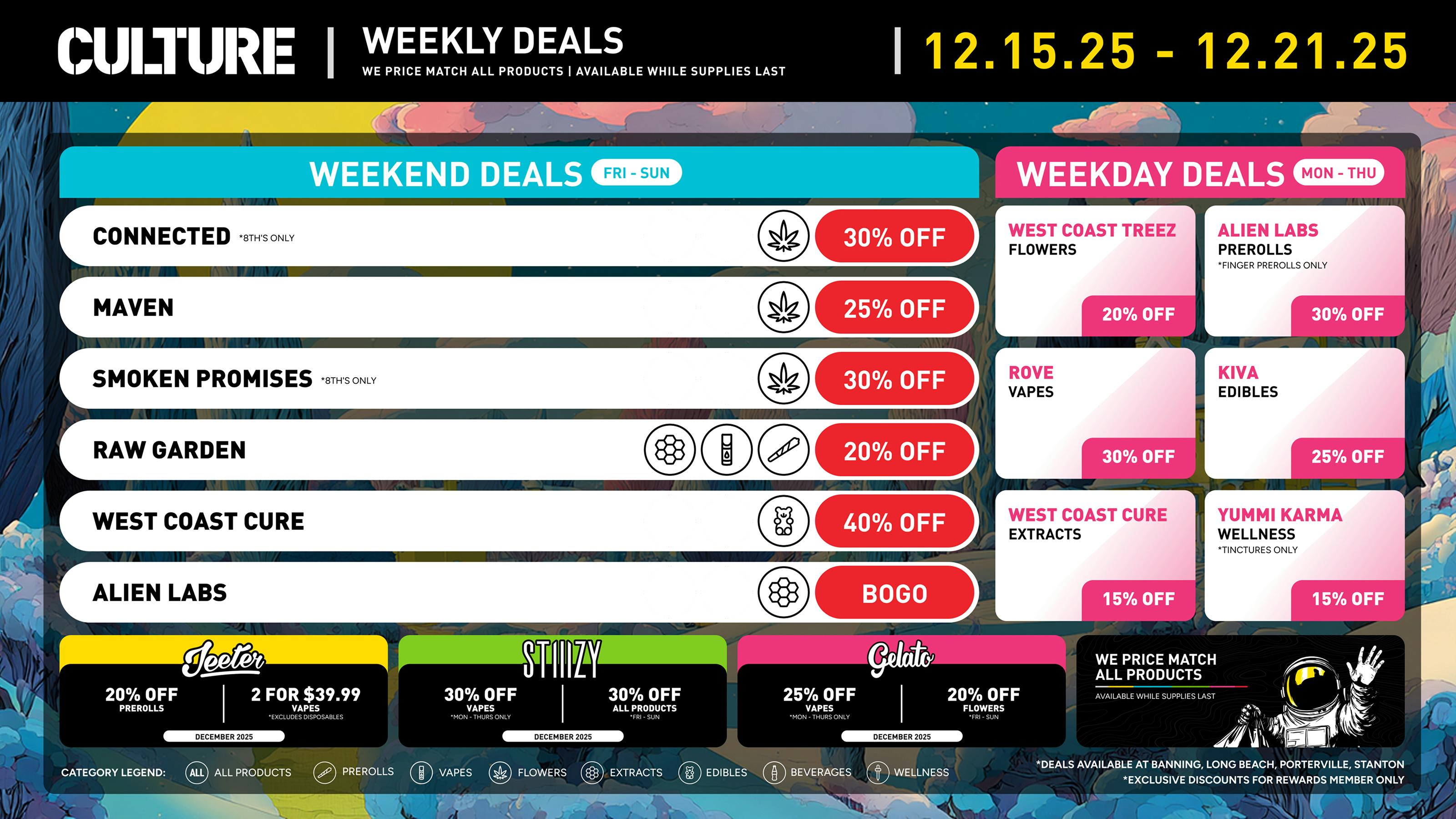 Culture Cannabis Club Marijuana and Weed Dispensary - Stanton Christmas Draws Closer w/ Up to 40% Off!