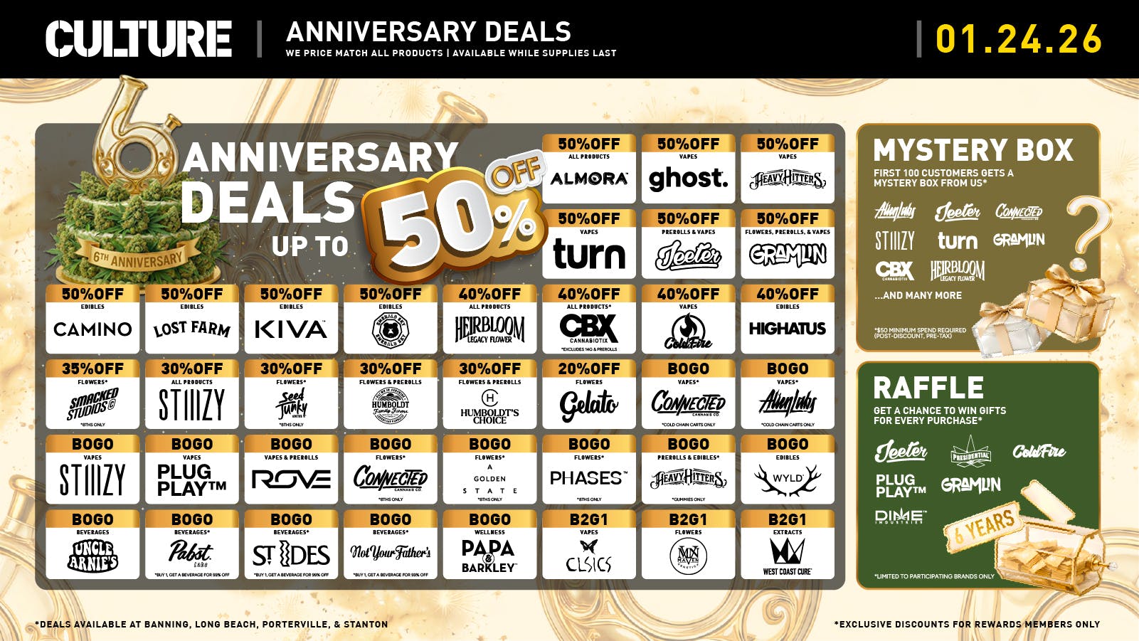 Culture Cannabis Club Marijuana and Weed Dispensary - Stanton 🎉 Deals, Raffles, and Freebies: Our Anniversary s