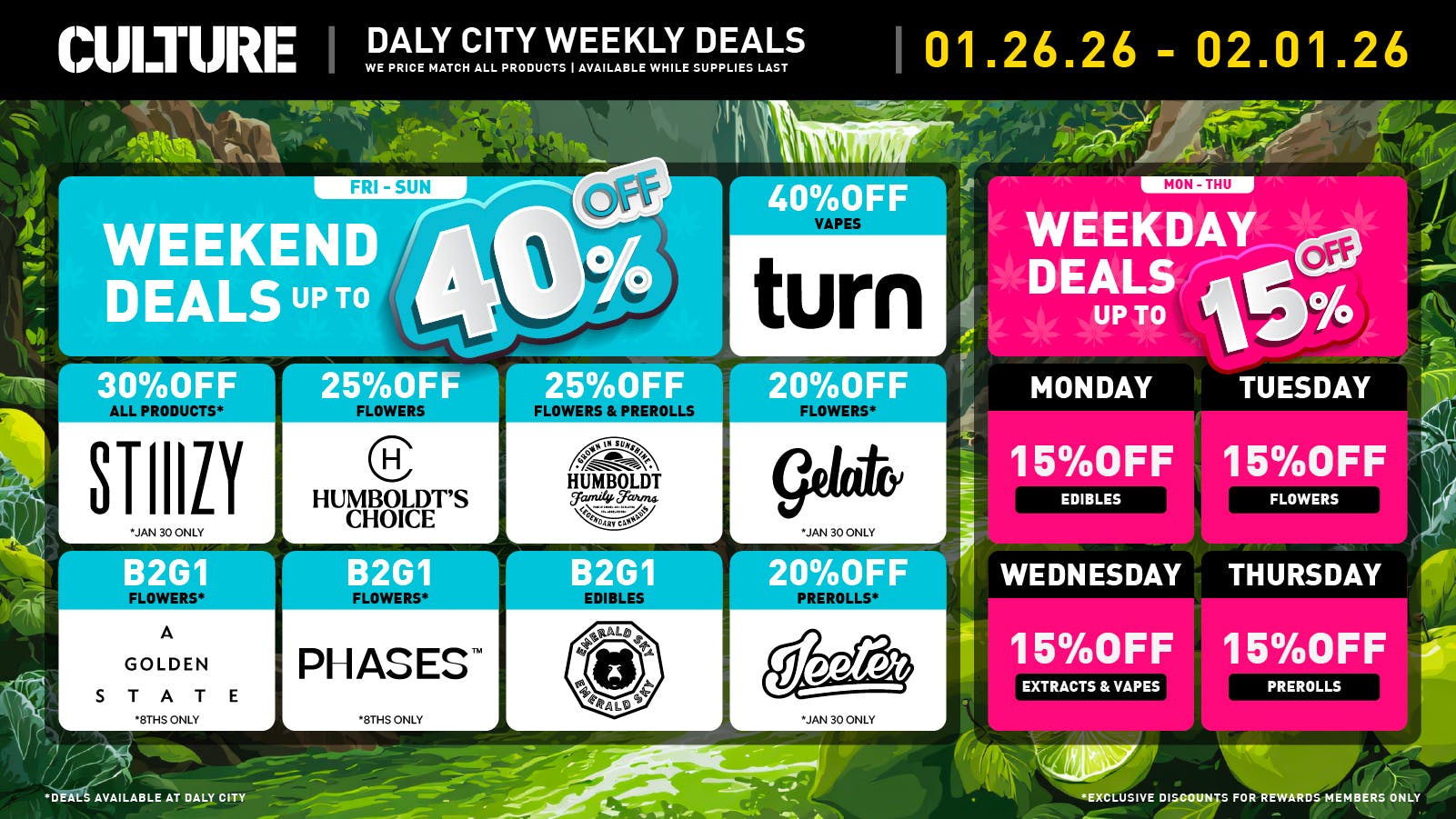 Culture Cannabis Club - Daly City 🔥 Up to speed: Score big (Up to 40% OFF) all week