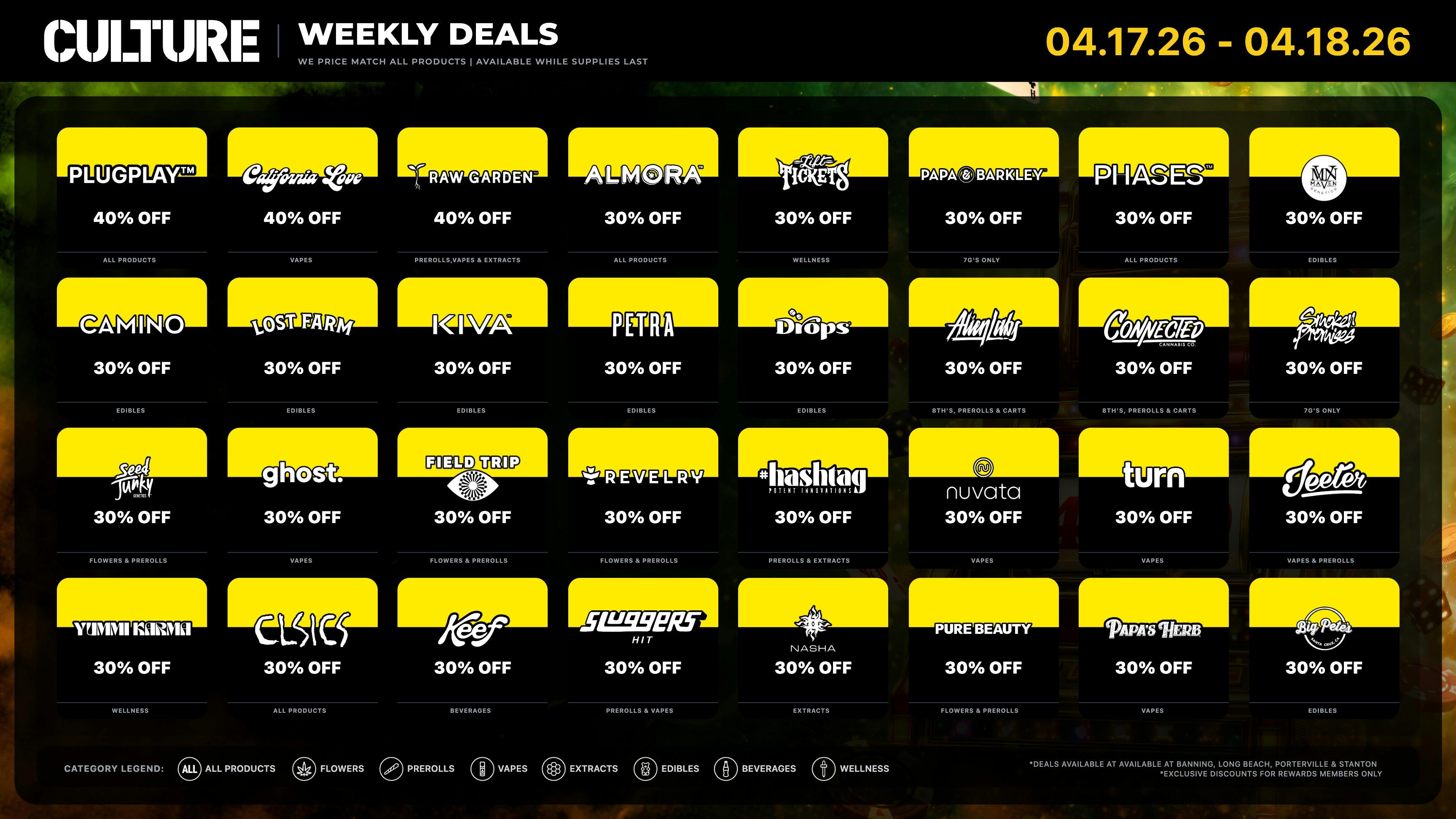 Culture Cannabis Club Marijuana and Weed Dispensary - Porterville Pre-game for 420 with up to 40% Off