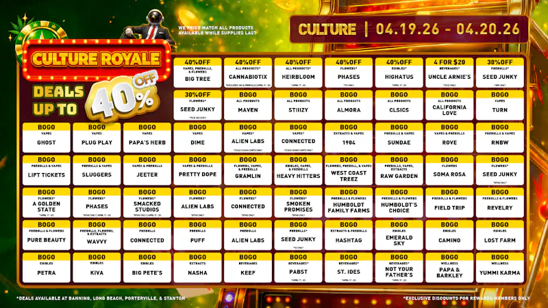 Culture Cannabis Club Marijuana and Weed Dispensary - Banning 🎰 JACKPOT! Our biggest 420 deals are here!