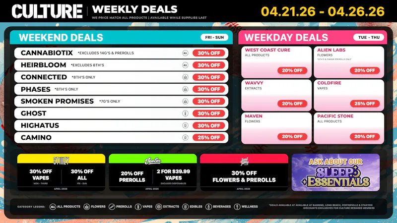 Culture Cannabis Club Marijuana and Weed Dispensary - Long Beach 4/20 Hangover? We’ve got the cure. 🌿