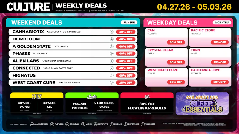 Culture Cannabis Club Marijuana and Weed Dispensary - Long Beach Fresh May vibes start early: Up to 40% Off