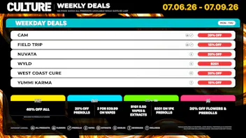Culture Cannabis Club Marijuana and Weed Dispensary - Porterville Countdown to 710: Weekday Deals!