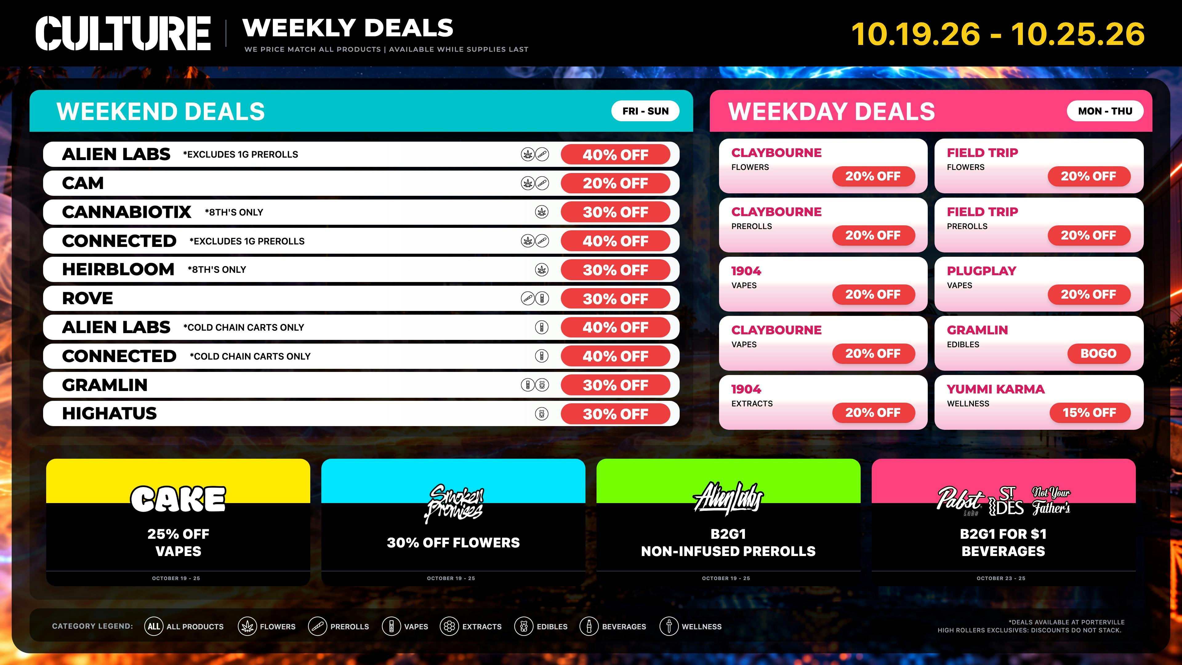 Culture Cannabis Club Marijuana and Weed Dispensary - Porterville Scary Good Deals: Up to 40% OFF Deals