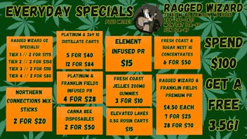 Ragged Wizard Dispensary & Drive Thru Every day deals!!