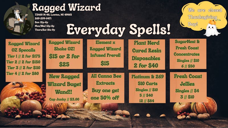 Ragged Wizard Dispensary & Drive Thru Everyday Spells At Ragged Wizard!