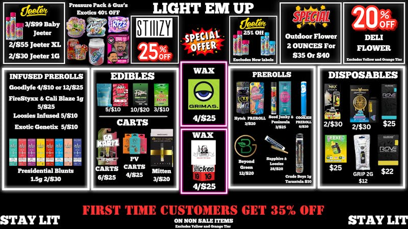 LIGHT EM UP CANNABIS 35% OFF New Customer