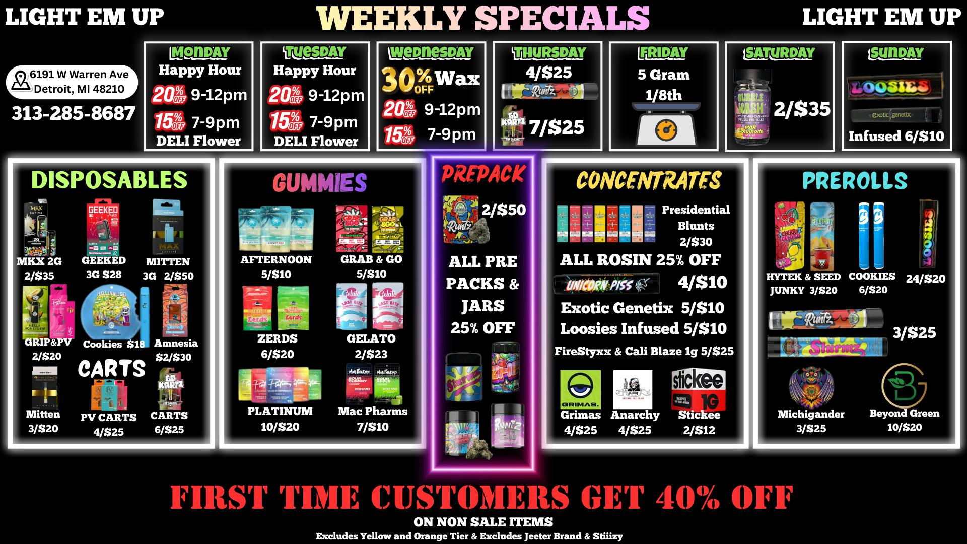 LIGHT EM UP CANNABIS First Time Customer 40% OFF