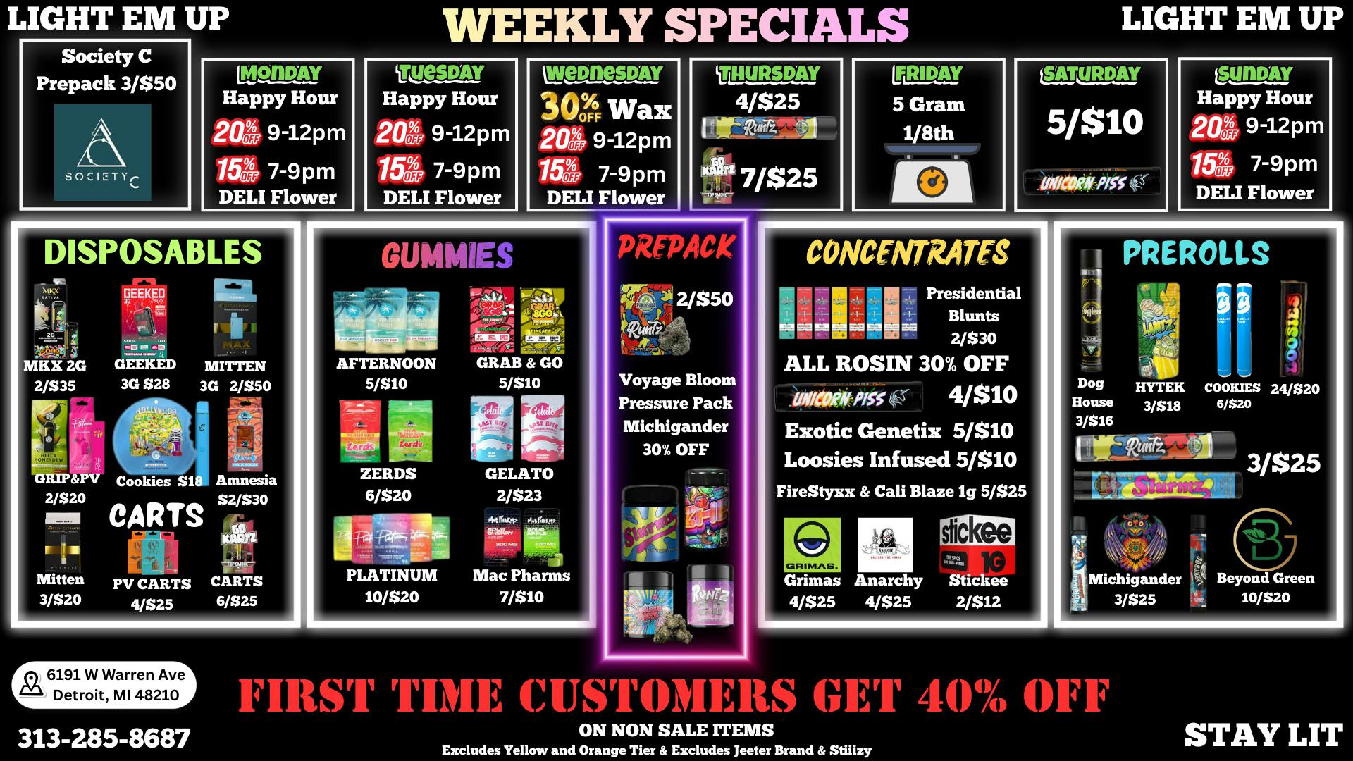 LIGHT EM UP CANNABIS First Time Customer 40% OFF