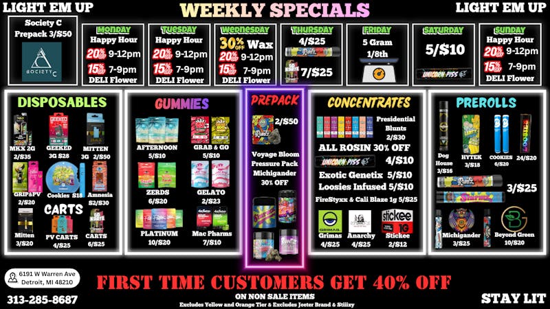 LIGHT EM UP CANNABIS First Time Customer 40% OFF