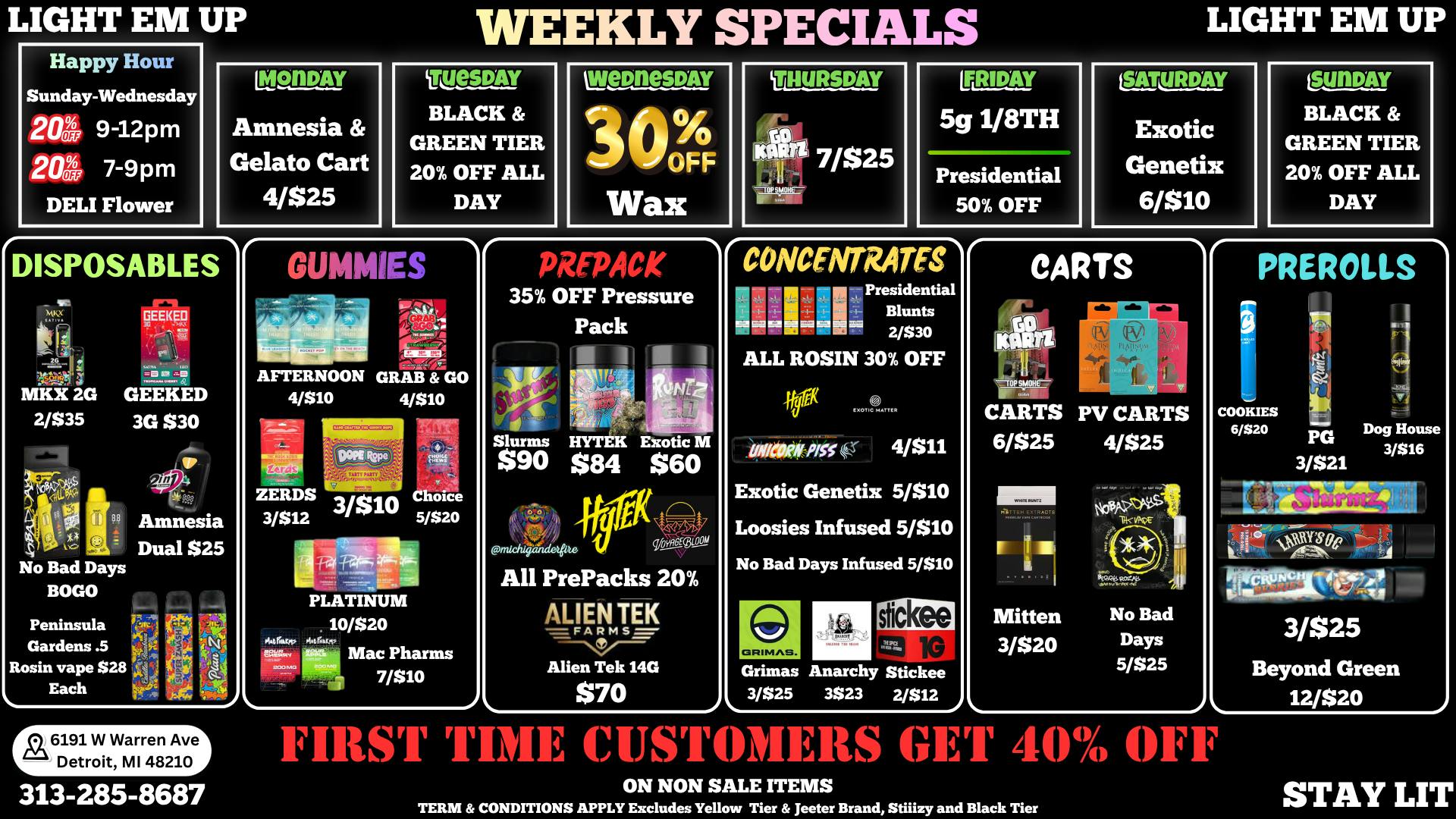 LIGHT EM UP CANNABIS First Time Customer 40% OFF