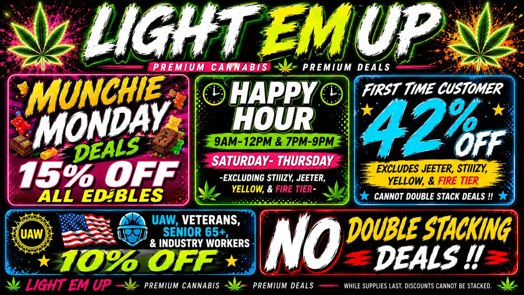 LIGHT EM UP CANNABIS MUNCHIE MONDAY 15% OFF ALL EDIBLES