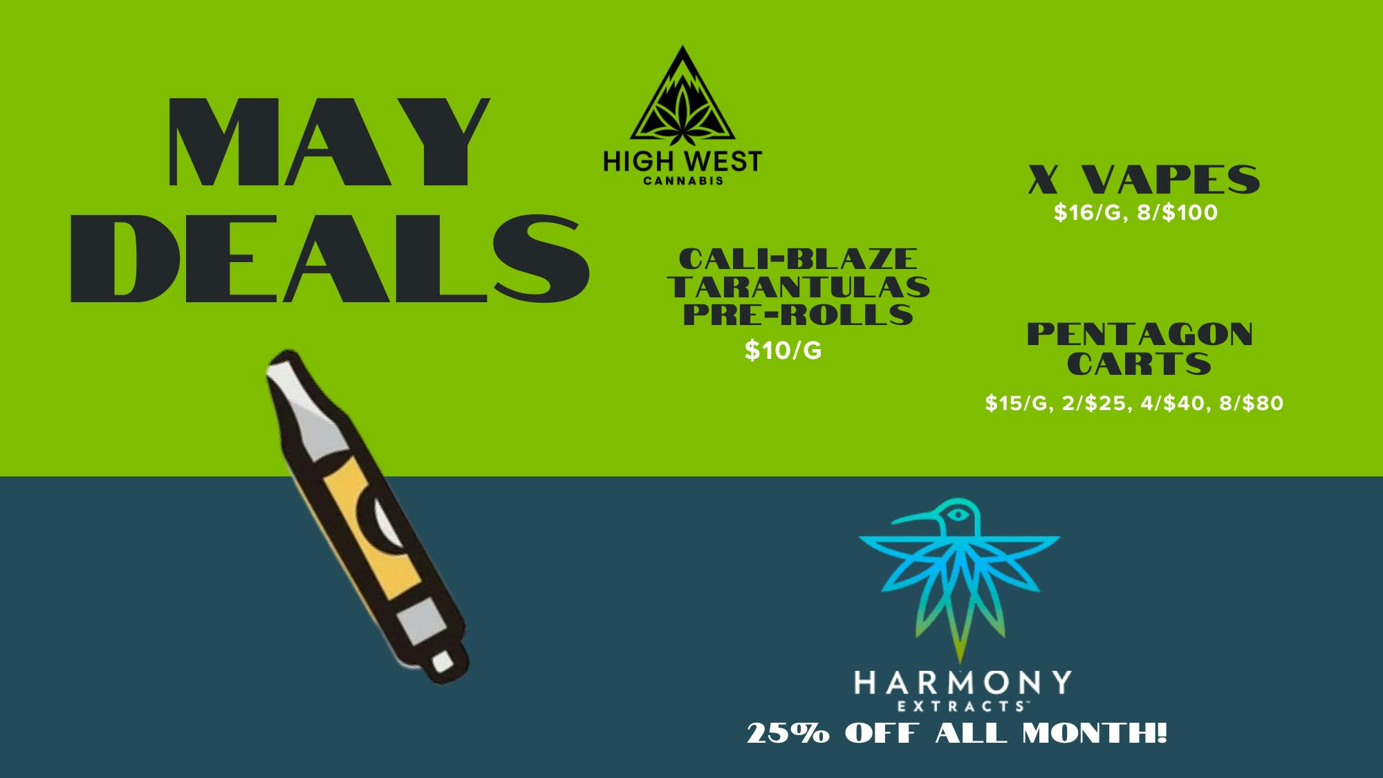 High West Cannabis 25% OFF Harmony, Cali-Blaze Tarantula $10