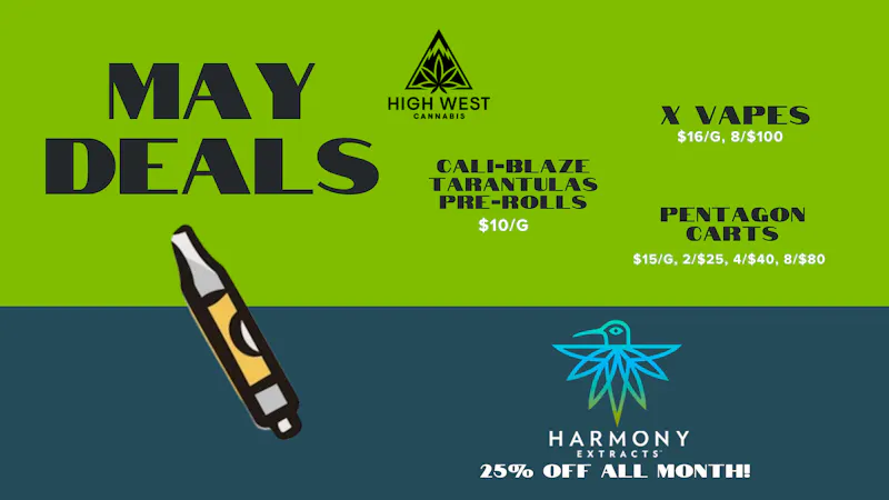 High West Cannabis 25% OFF Harmony, Cali-Blaze Tarantula $10