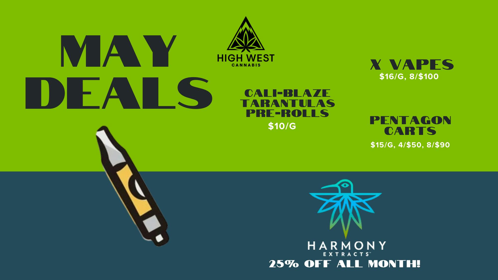 High West Cannabis 25% OFF Harmony, Cali-Blaze Tarantula $10
