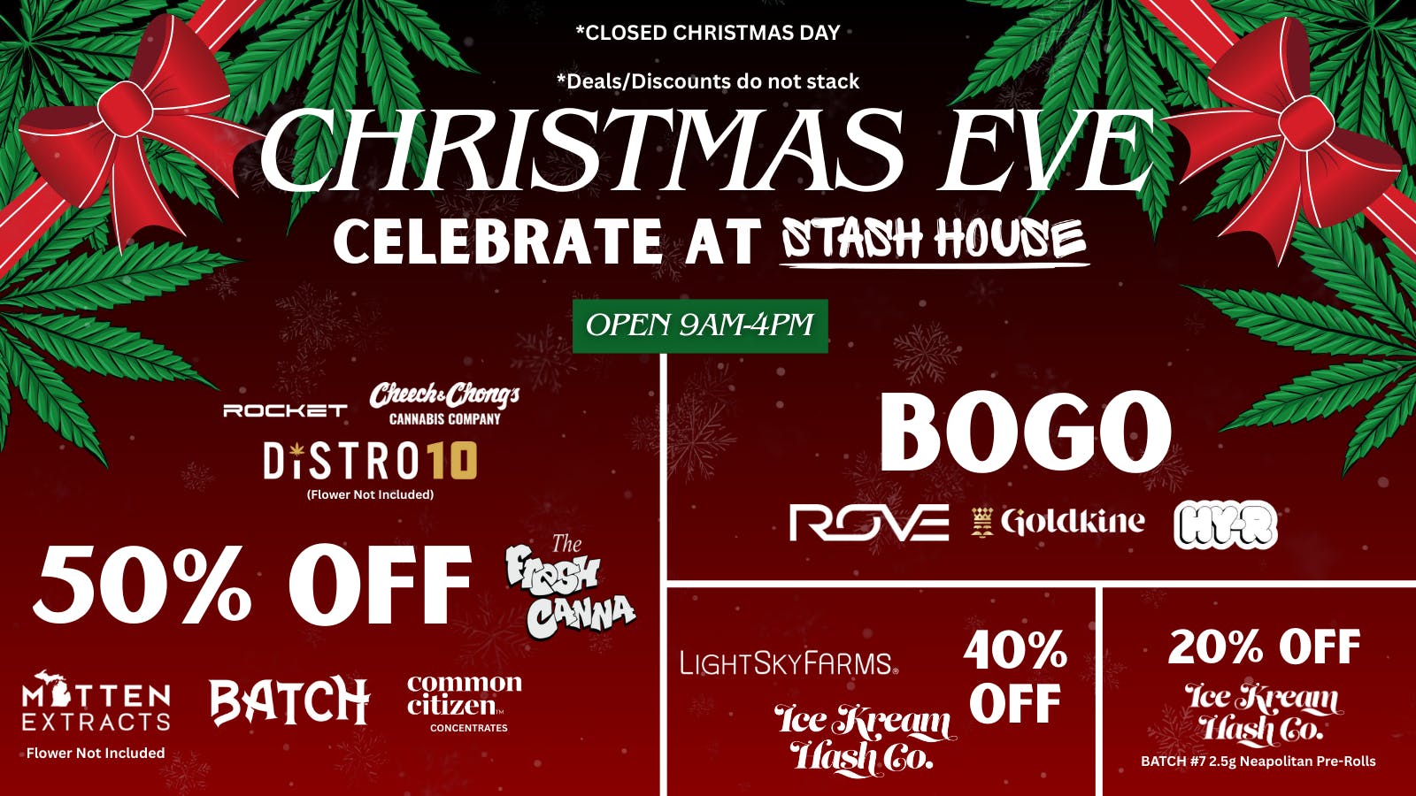 Stash House Christmas Eve Deals!!