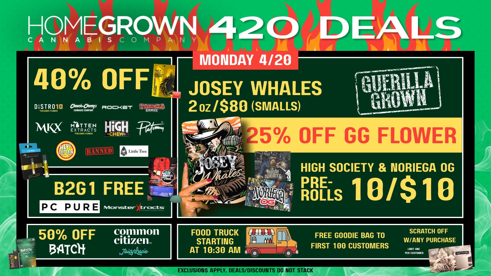 Homegrown : Lansing 420 Deals - Goodie Bag to first 100 Customers!!