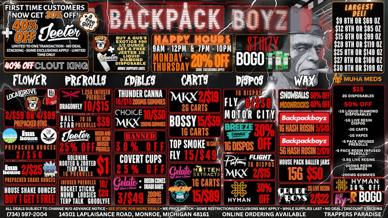 Backpack Boyz Monroe 40% OFF CLOUT KING - B1G1 STIIIZY - 30% OFF HYMAN