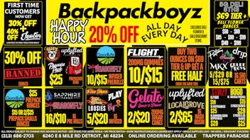 Backpack Boyz - Detroit 20% OFF HAPPY HOUR ALL DAY EVERYDAY!