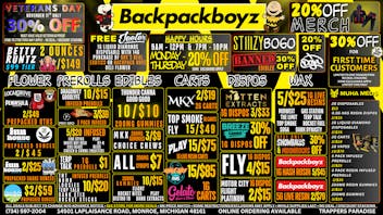 Backpack Boyz Monroe BOGO STIIIZY : HAPPY HOUR 20% OFF 9AM-12PM!