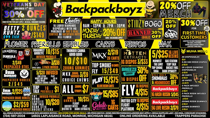 Backpack Boyz Monroe BOGO STIIIZY : HAPPY HOUR 20% OFF 9AM-12PM!